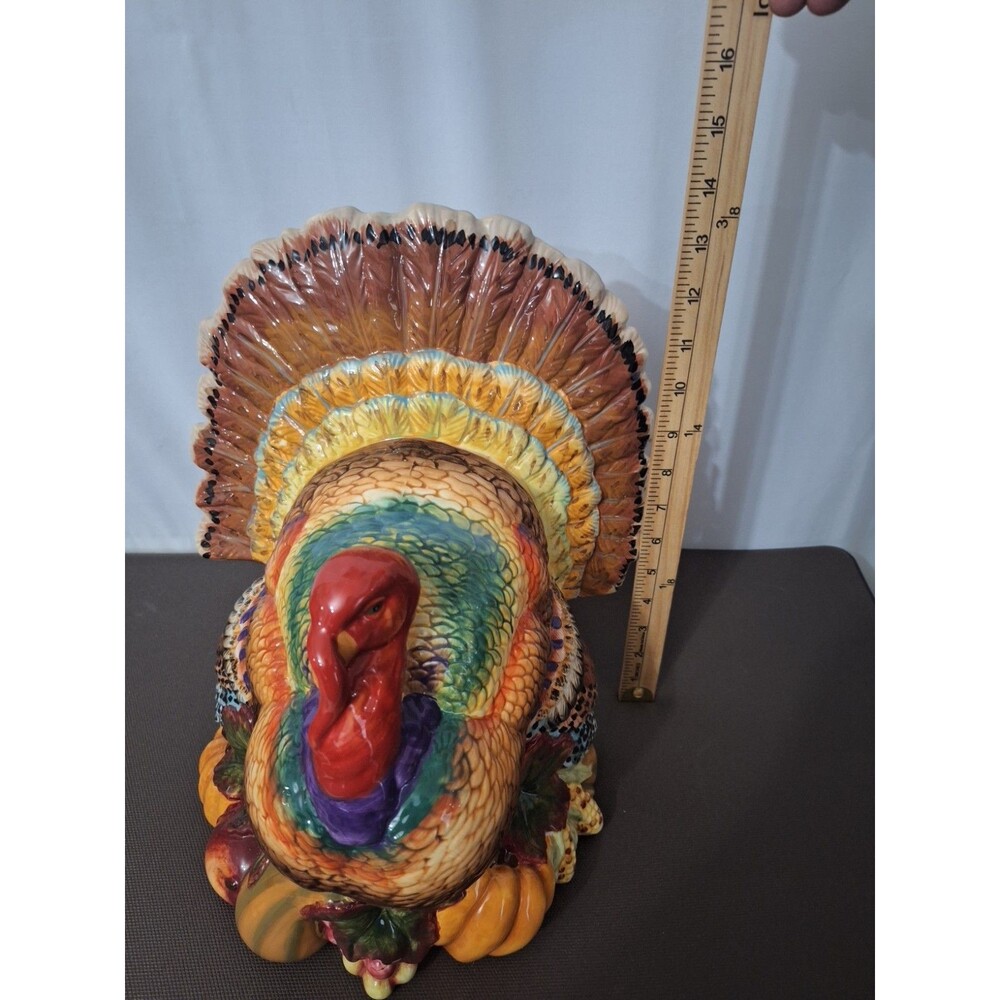 Astor & Lane 12" Domestic Turkey Thanksgiving Table Centerpiece Figurine Decor - Picture 11 of 12